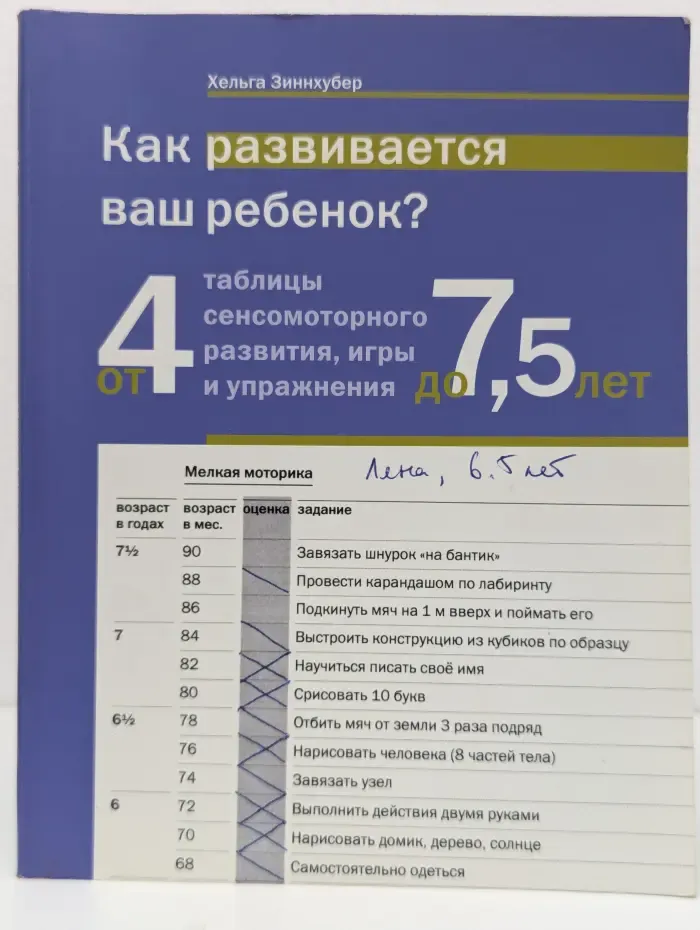 Как развивается ваш ребенок? Таблицы сенсомоторного развития, игры и упражнения: От 4 до 7,5 лет