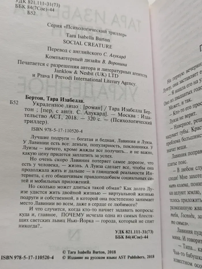 Психологический триллер. Украденное лицо