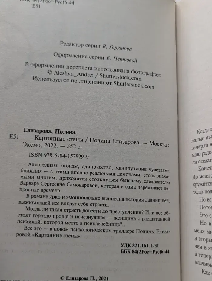 Другим взглядом. Психологические романы П. Елизаровой. Картонные стены