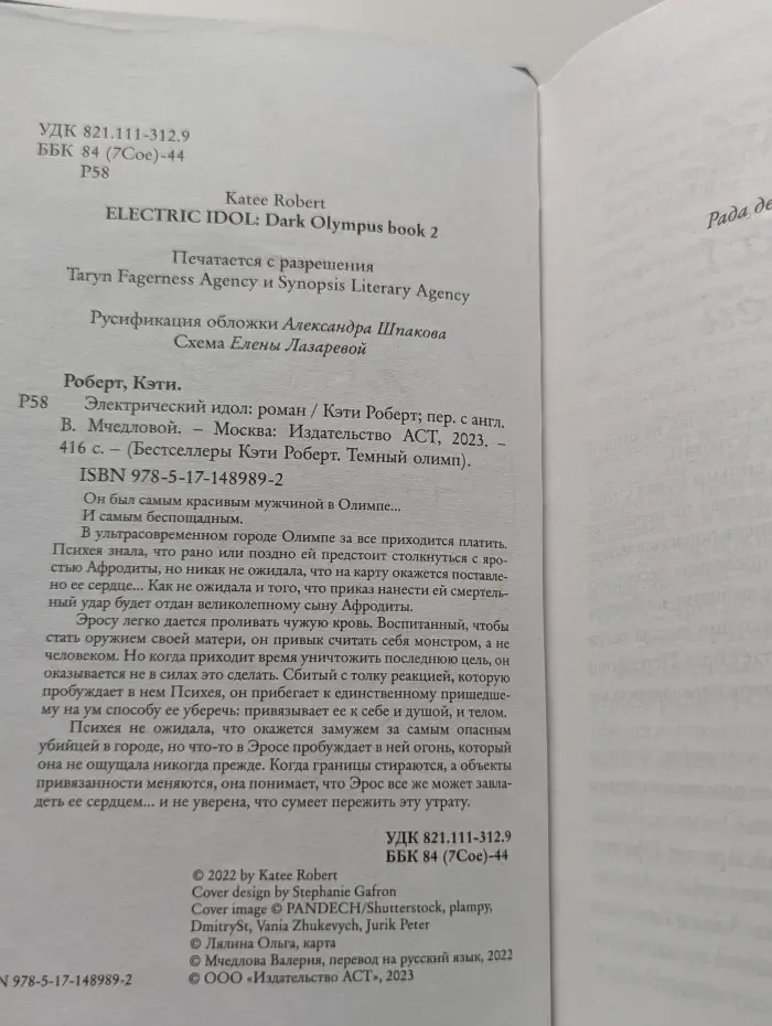 Бестселлеры Кэти Роберт. Темный олимп. Электрический идол