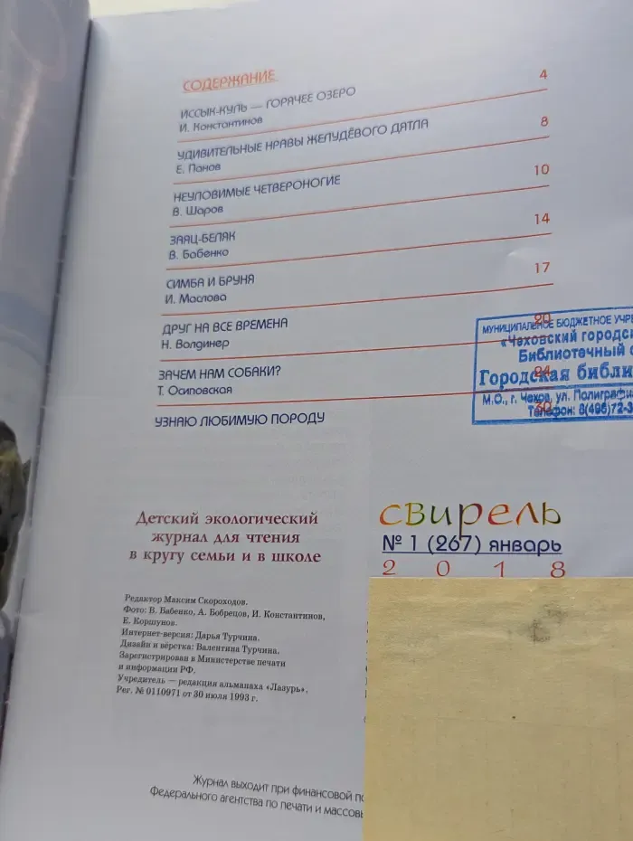 Свирель. Выпуск № 1/2018