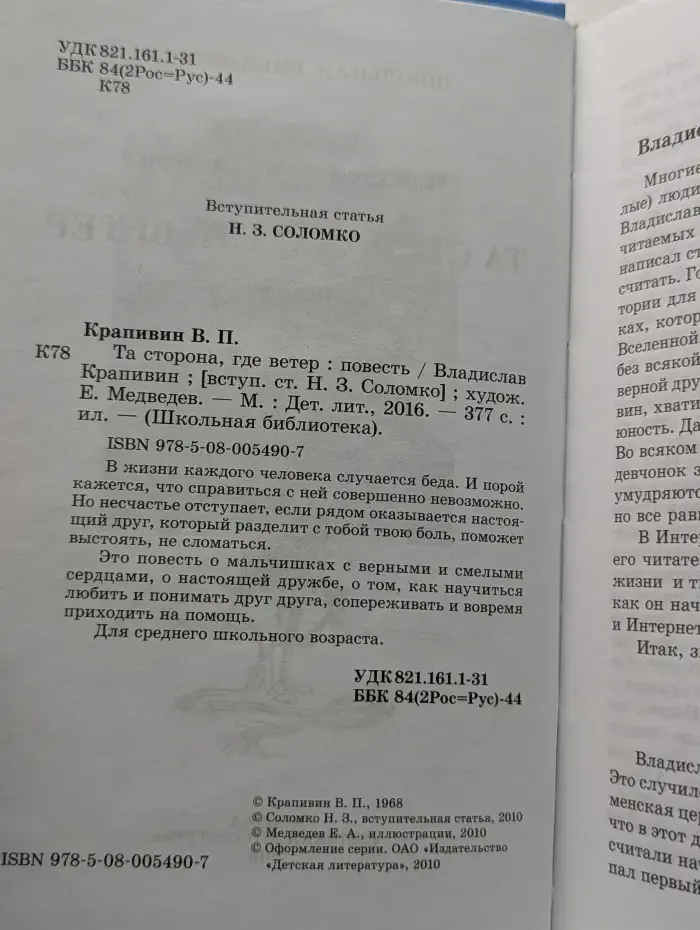 Школьная библиотека. Та сторона, где ветер