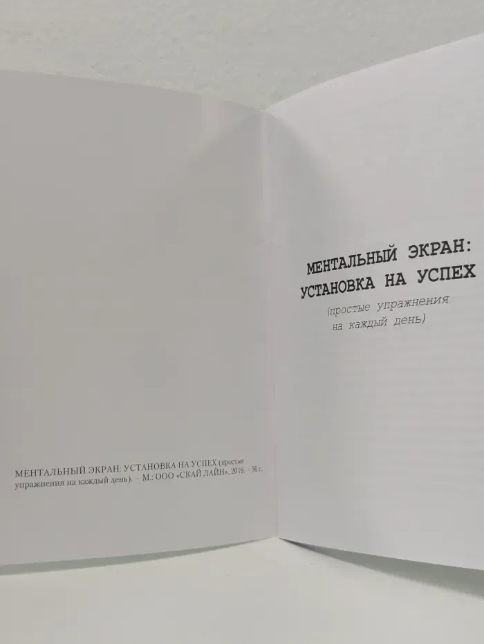 Ментальный экран. Установка на успех
