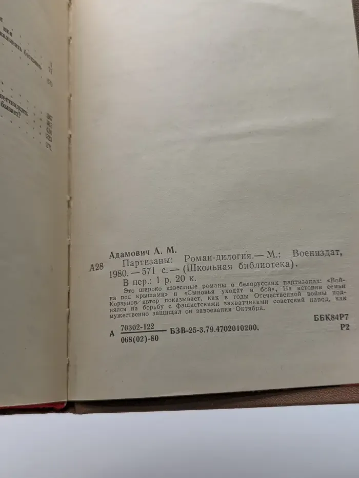 Школьная библиотека. Партизаны