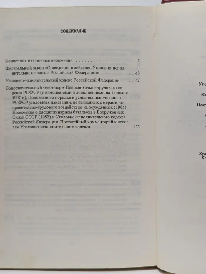 Уголовно-исполнительный кодекс Российской Федерации. Концепция и основные положения. Сопоставительный текст. Постатейный комментарий к новеллам