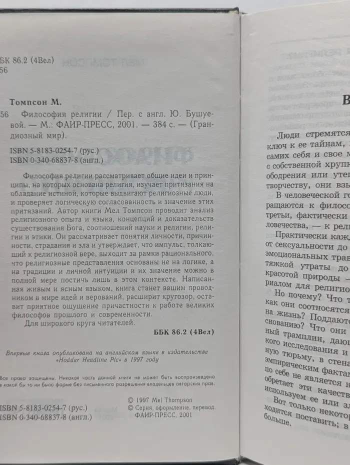 Грандиозный мир. Философия религии