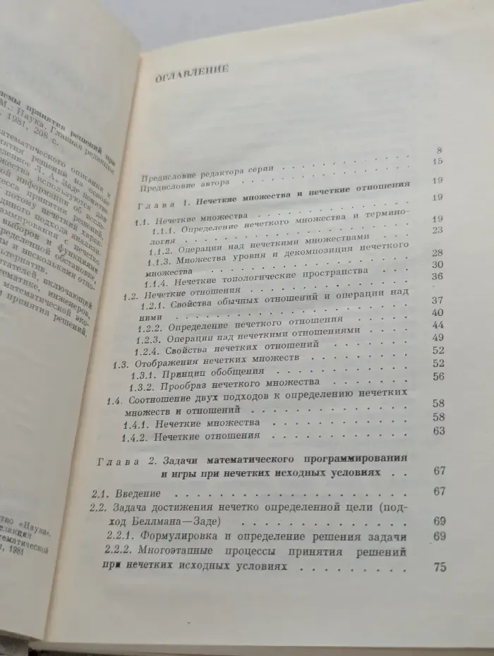 Проблемы принятия решений при нечёткой исходной информации