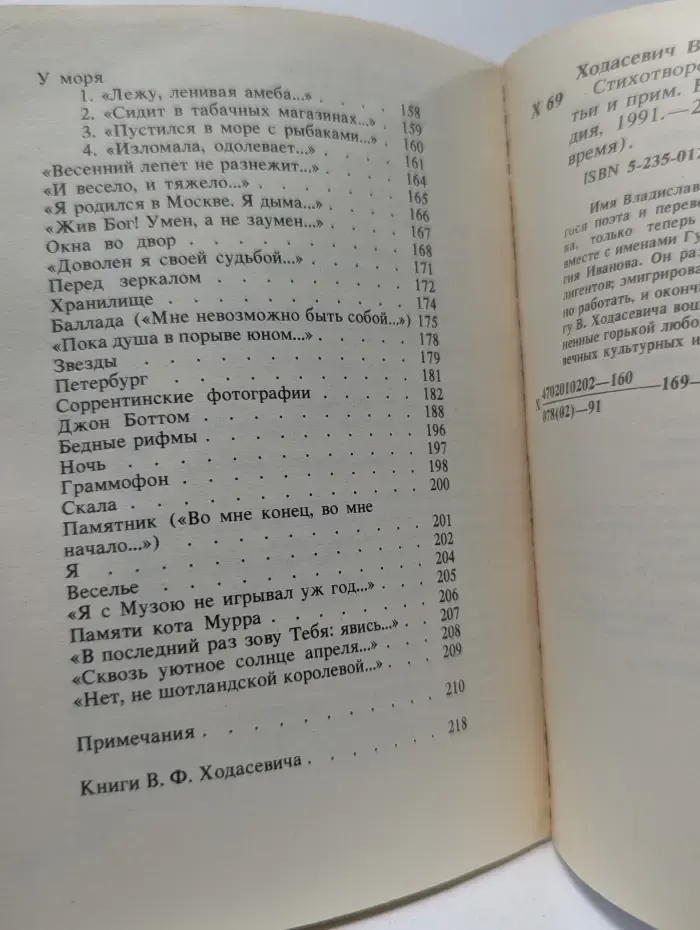 XX век. поэт и время. Владислав Ходасевич. Стихотворения