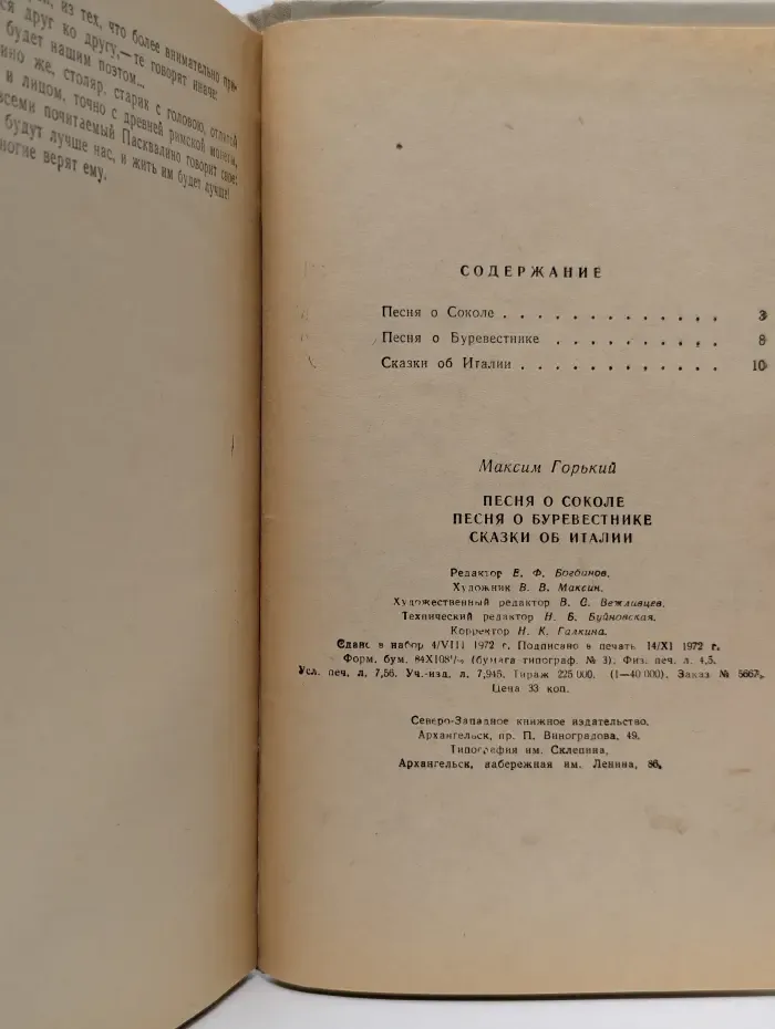 Школьная библиотека. Песня о соколе. Песня о Буревестнике. Сказки об Италии