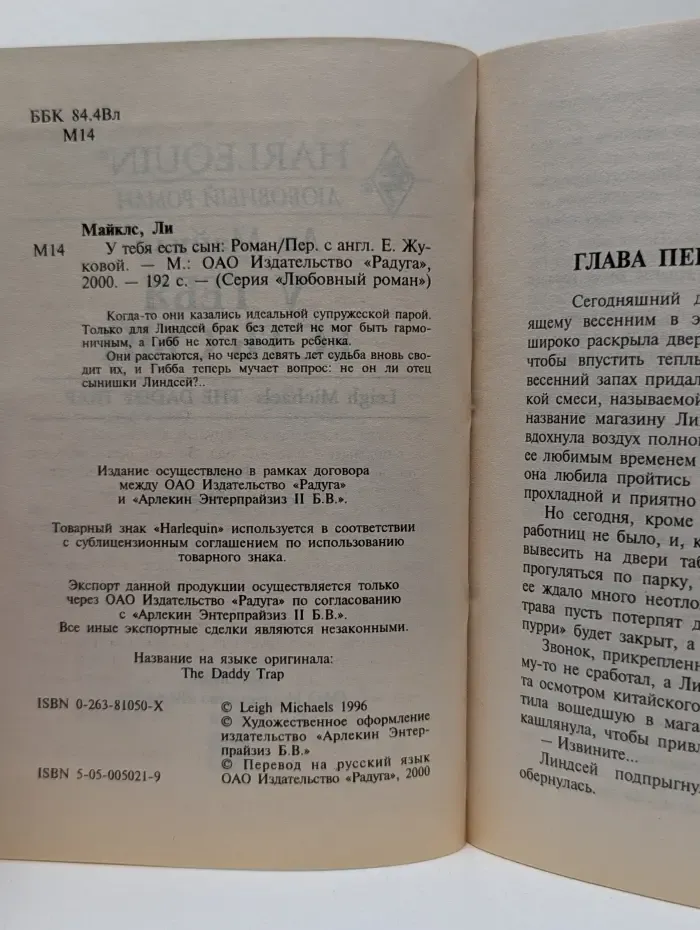 Любовный роман. Harlequin. У тебя есть сын
