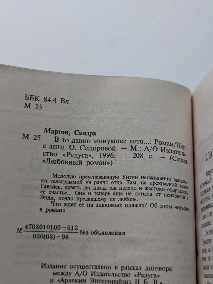 Любовный роман. В то давно минувшее лето