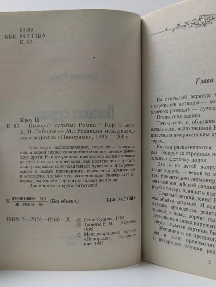 Панорама романов о любви. Поворот судьбы