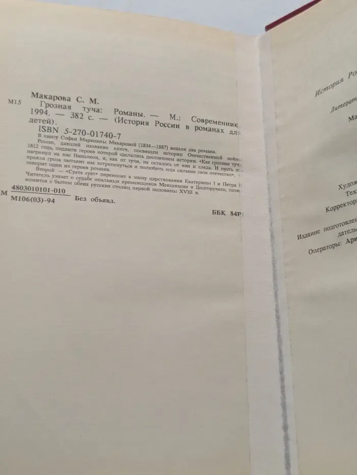 История России в романах для детей. Грозная туча