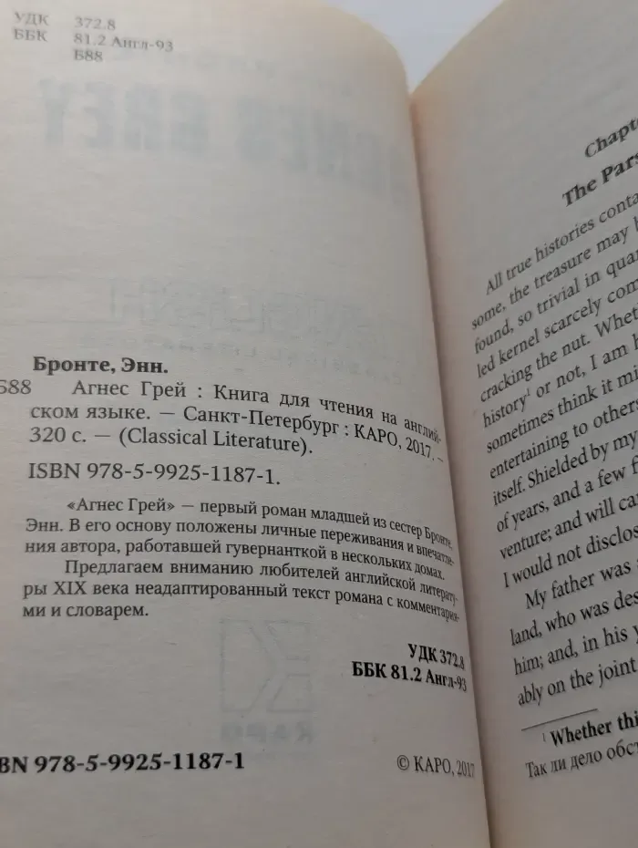 Classical Literature. Agnes Grey