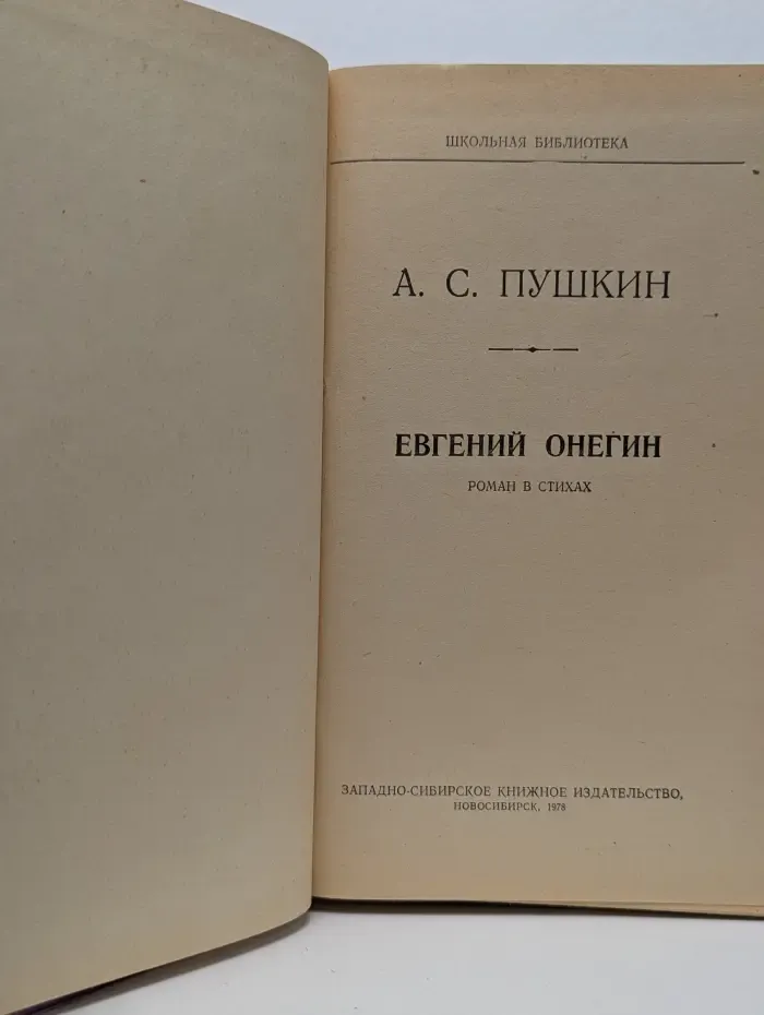Школьная библиотека. Евгений Онегин