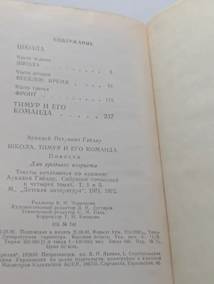 Школа. Тимур и его команда