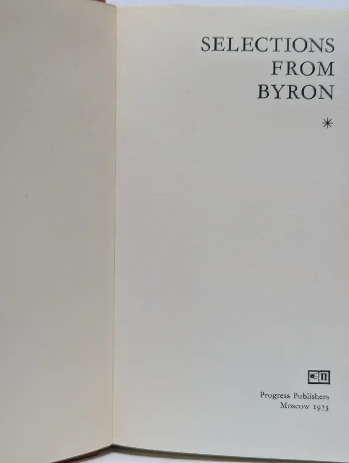 Selections from Byron