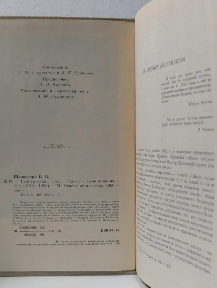 Гамбургский счет. Статьи-воспоминания-эссе. 1914–1933