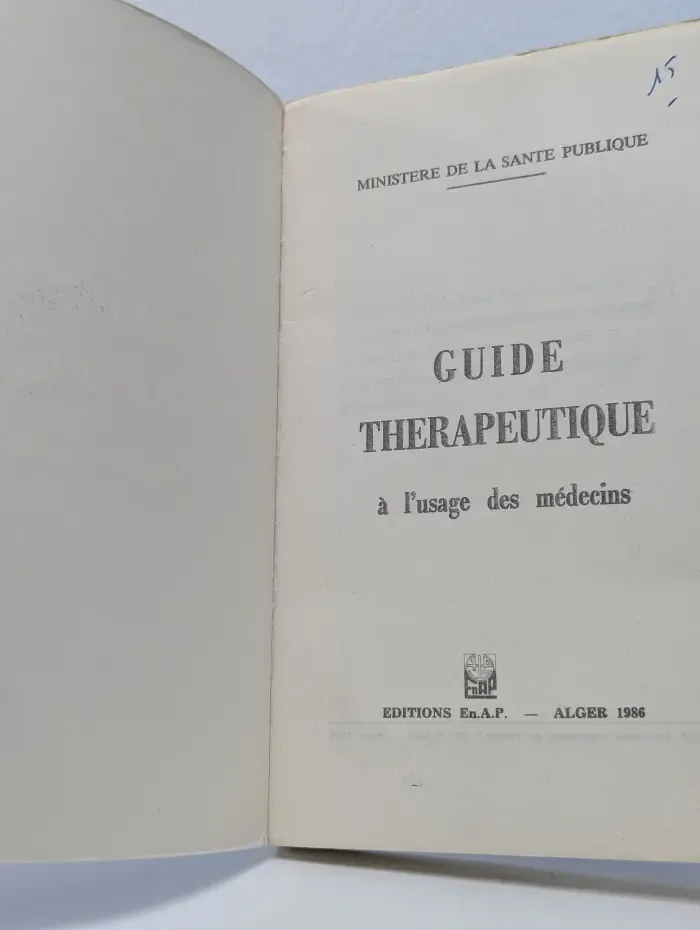 Guide Therapeutique a l'usage des medecins