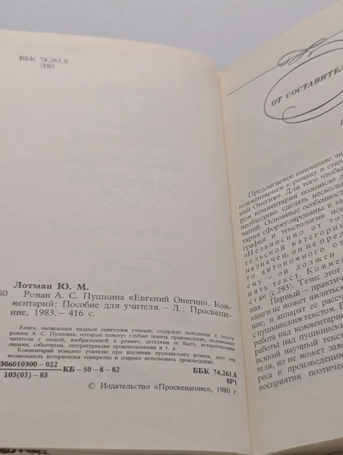 Роман А. С. Пушкина Евгений Онегин. Комментарий