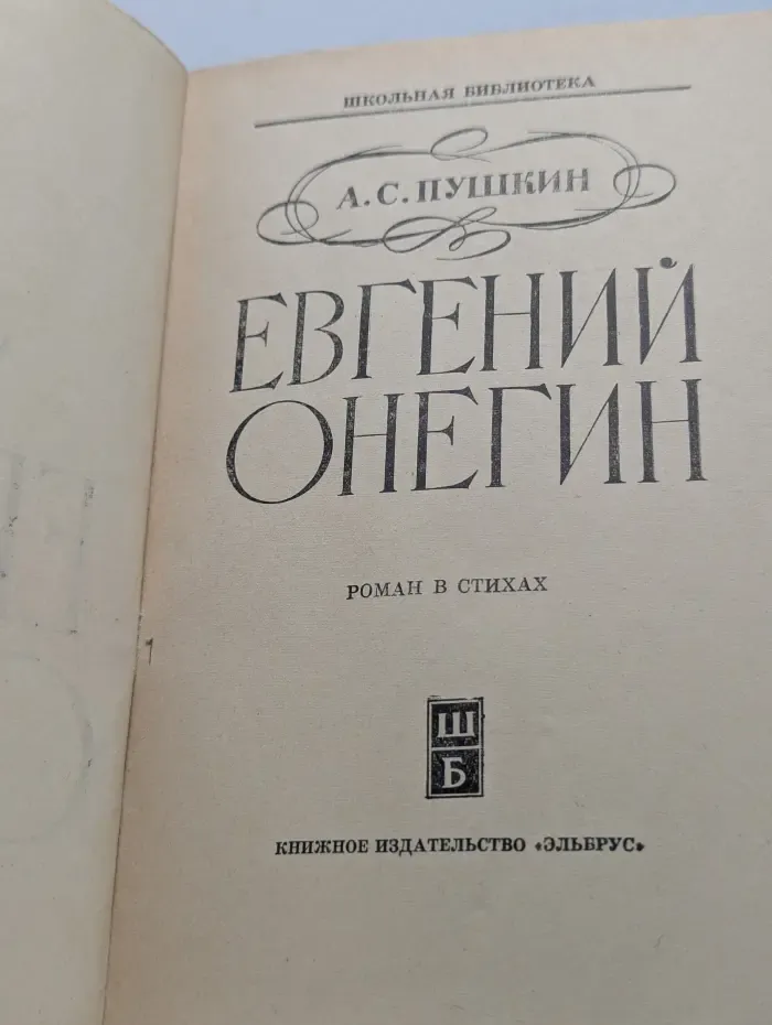 Школьная библиотека. Евгений Онегин