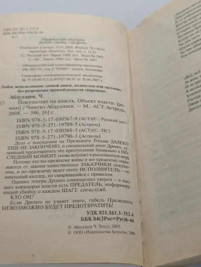 Покушение на власть. Объект власти: [роман]