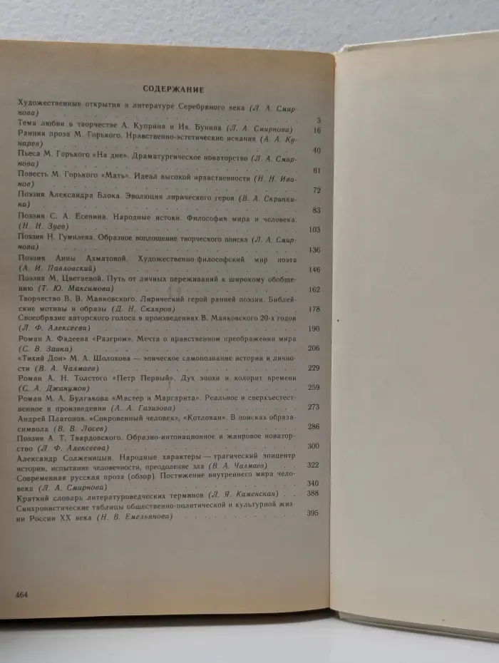 Русская литература. XX век. Справочные материалы