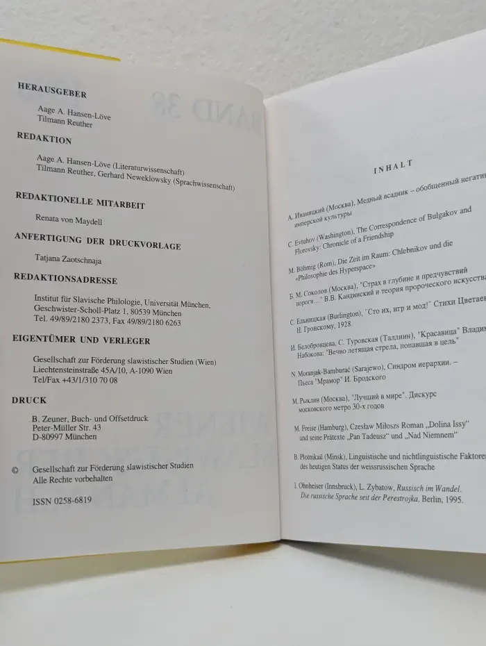 Wiener slawistischer Almanach. Band 38