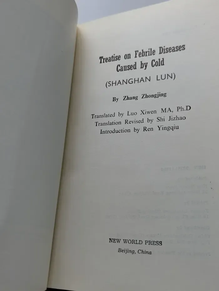 Treatise on Febrile Diseases Caused by Cold