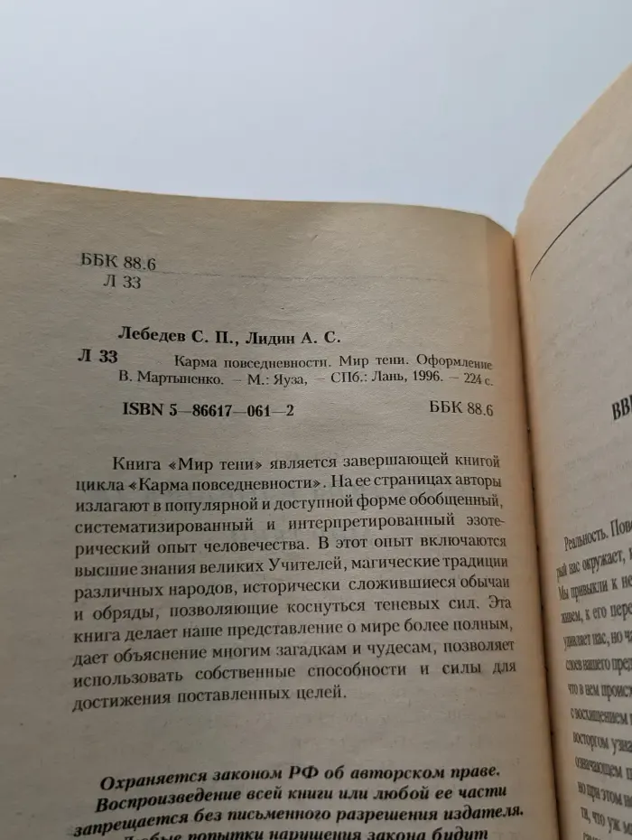 Карма повседневности. Мир тени