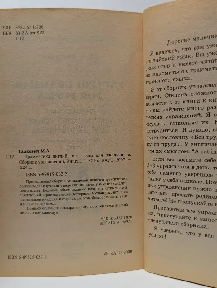 Грамматика английского языка для школьников. Книга 1