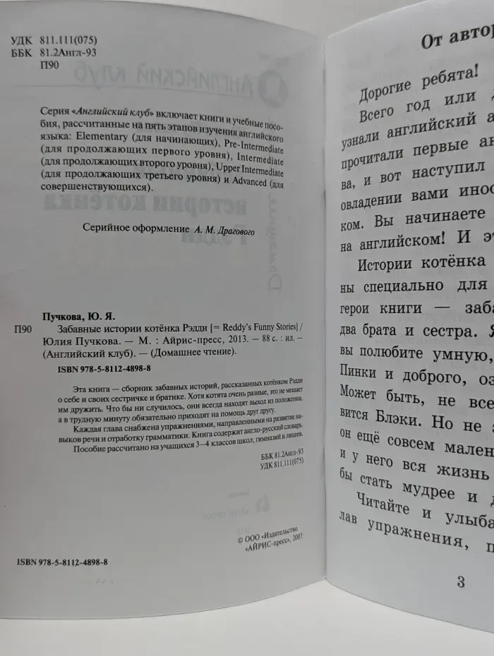 Домашнее чтение. Английский клуб. Забавные истории котенка Рэдди