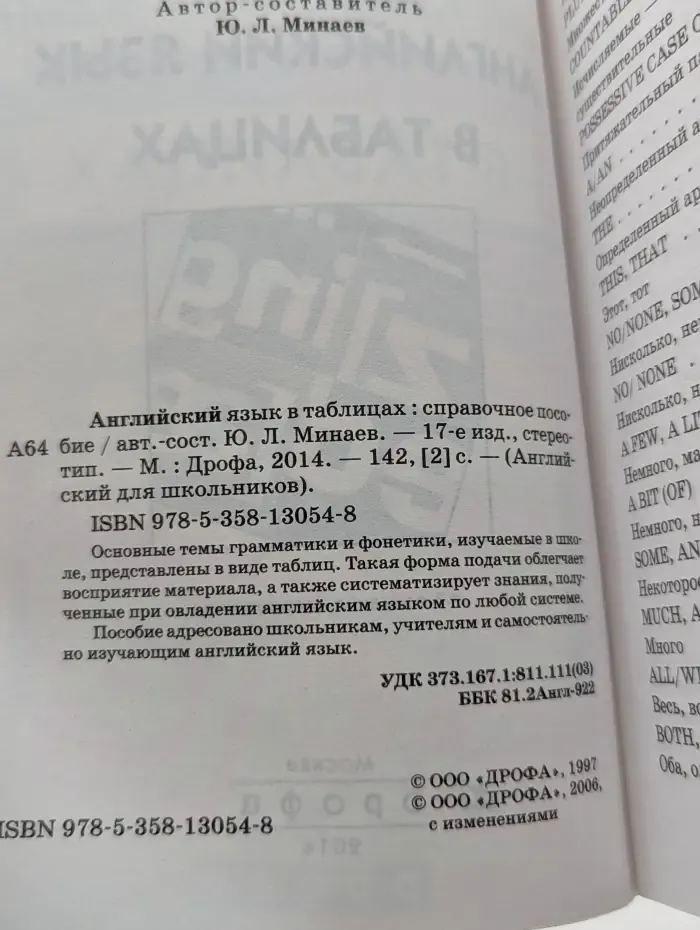 Английский для школьников. Английский язык в таблицах