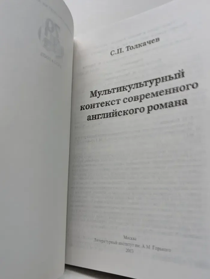 Мультикультурный контекст современного английского романа