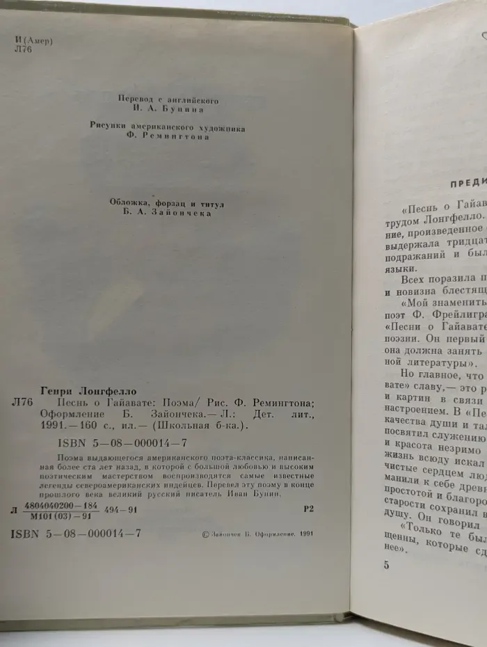 Школьная библиотека. Песнь о Гайавате