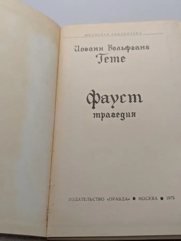 Школьная библиотека. Фауст
