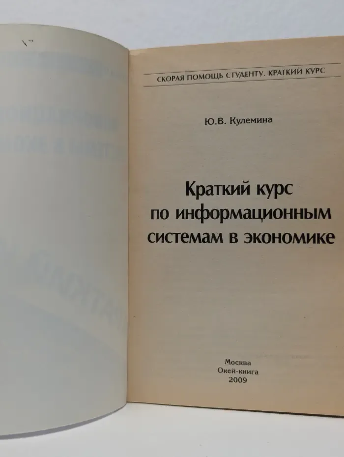 Скорая помощь студенту. Краткий курс по информационным системам в экономике