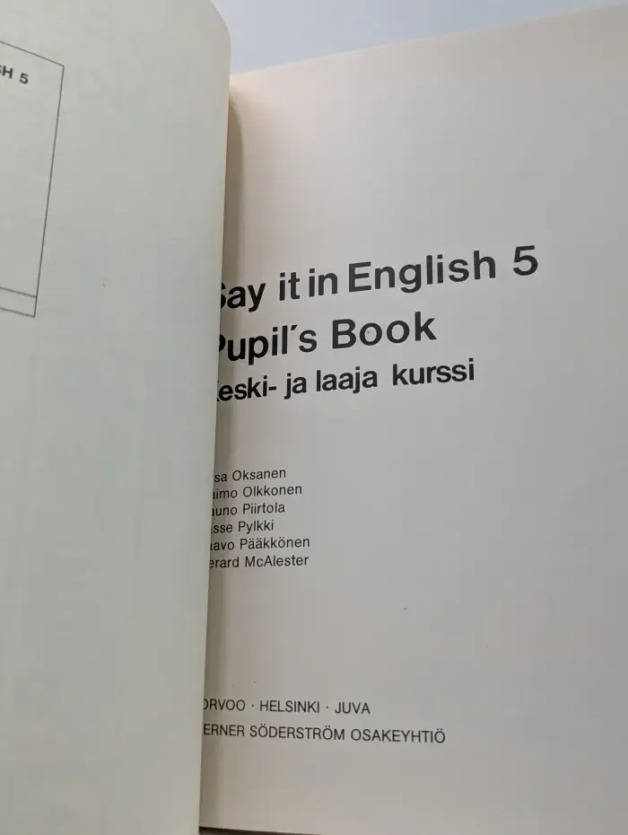 Say it in English 5. Pupil’s Book