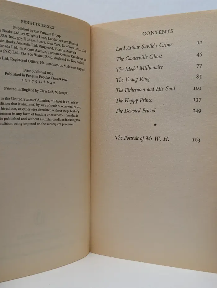 Lord Arthur Savile's Crime and Other Stories