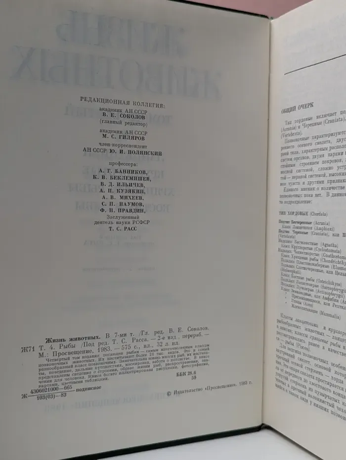 Жизнь животных. Том 4. Ланцетники, круглоротые, хрящевые рыбы, костные рыбы