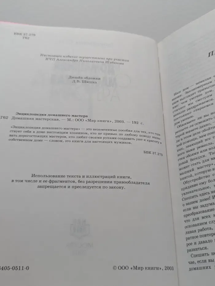 Энциклопедия домашнего мастера. Домашняя мастерская
