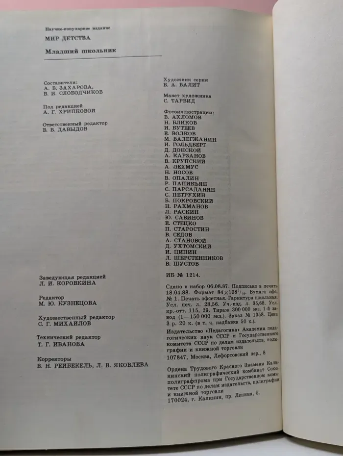Мир детства. Младший школьник
