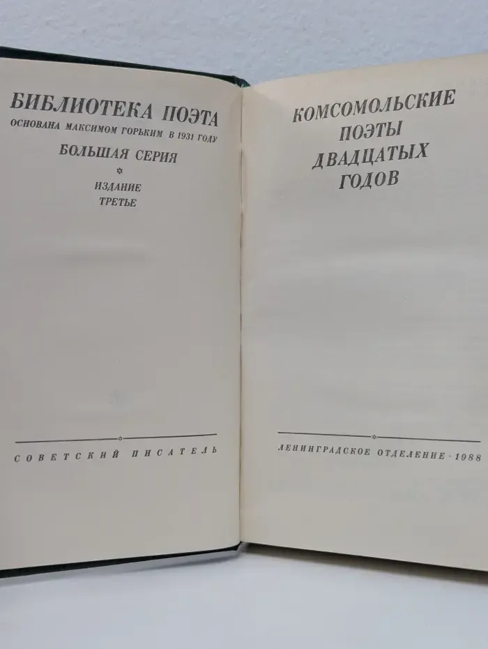 Библиотека поэта. Комсомольские поэты двадцатых годов