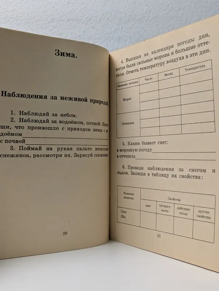 Дневник наблюдений над природой и трудовой деятельностью человека. 2 класс
