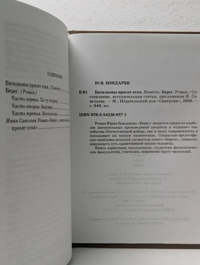 Новая школьная библиотека. Батальоны просят огня. Берег