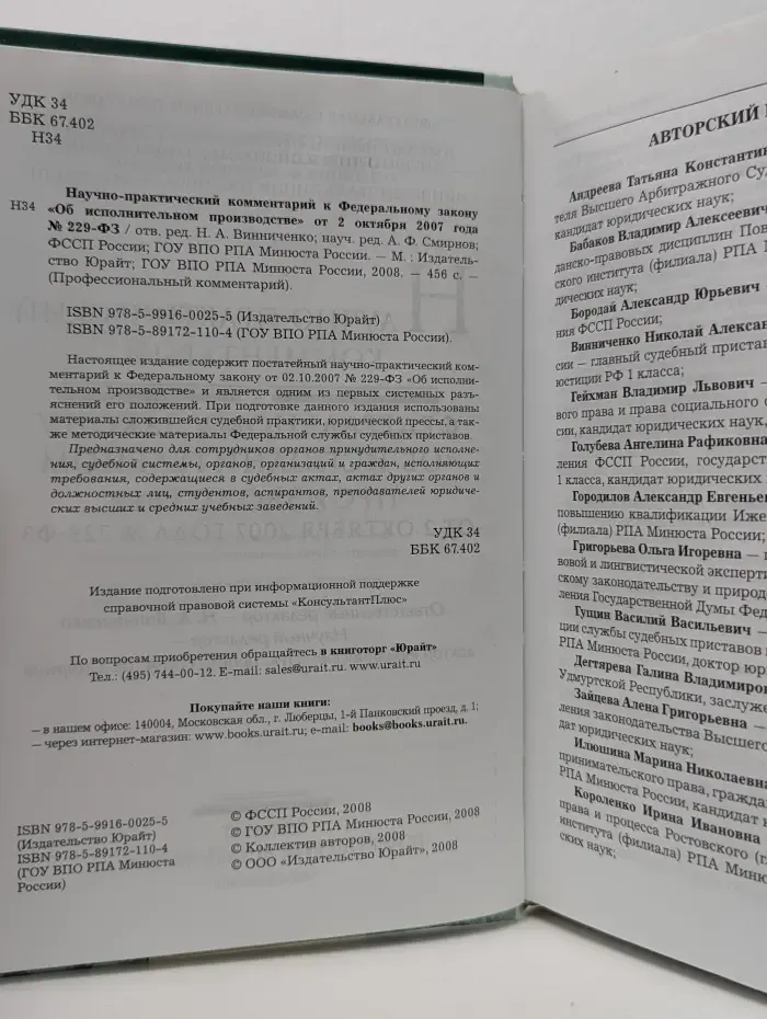 Профессиональный комментарий. Научно-практический комментарий к Федеральному закону "Об исполнительном производстве" от 2 октября 2007 года №229-ФЗ
