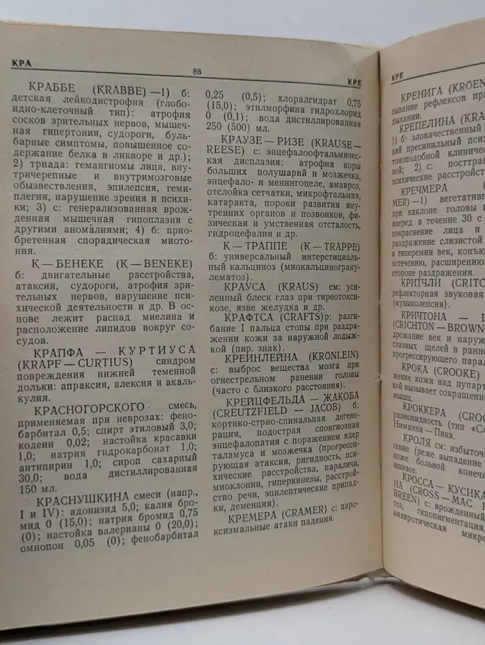 Эпонимический словарь в невропатологии