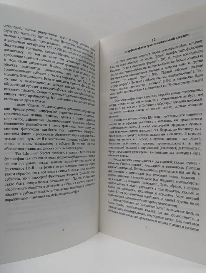 Раннее творчество Ф. В. Й. Шеллинга от трансцендентального идеализма к философии тождества