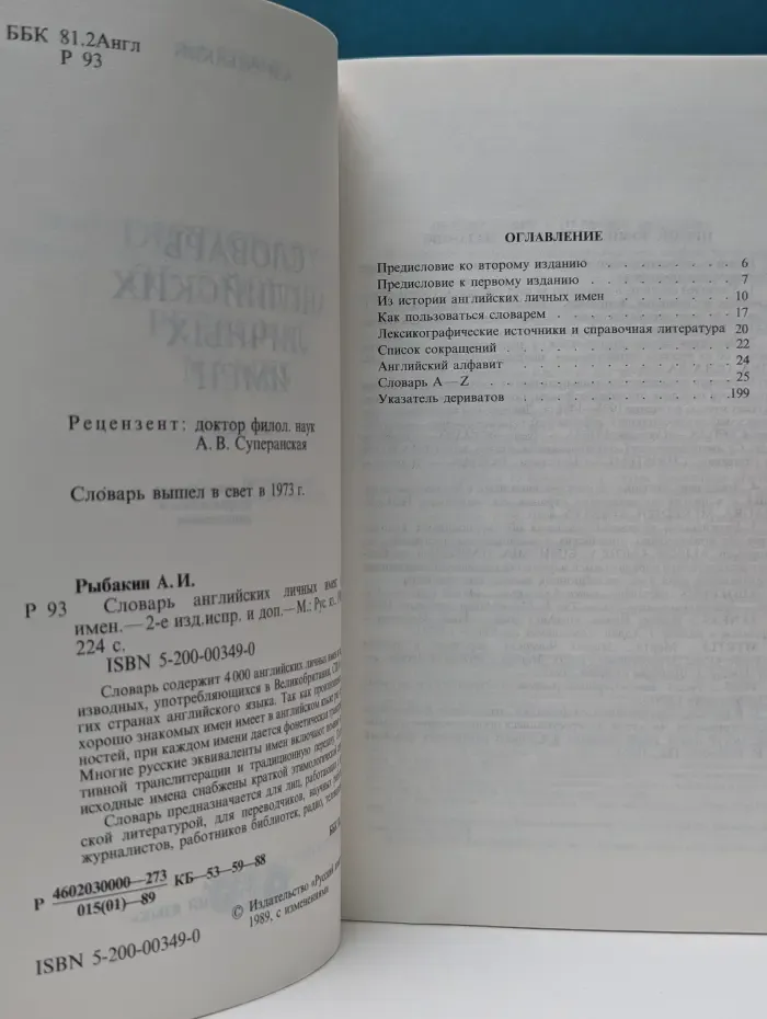 Словарь английских личных имен. 4000 имен