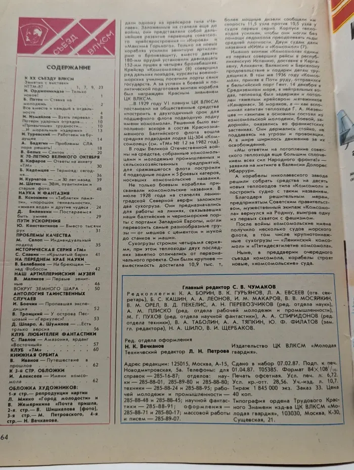 Техника - молодёжи. Выпуск № 4/1987